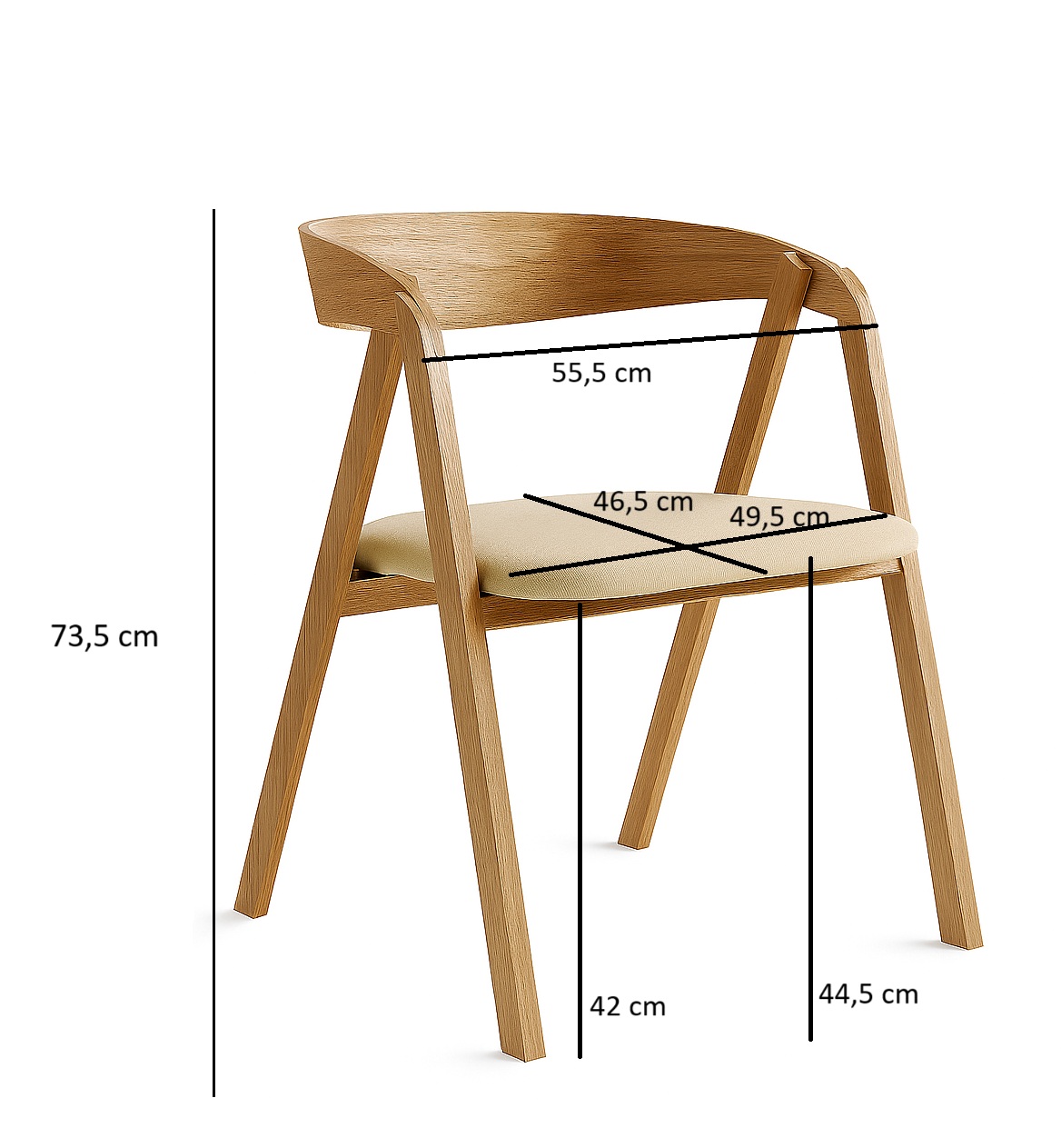 LEON Nowoczesne Krzesło drewniane do salonu - zdjęcie produktu
